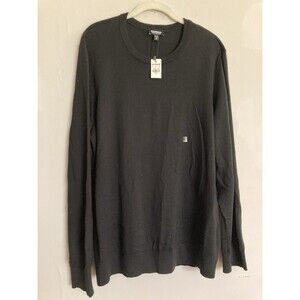 NEW Express Men’s Merino Wool Blend Sweater XL Pullover Black Long Sleeve